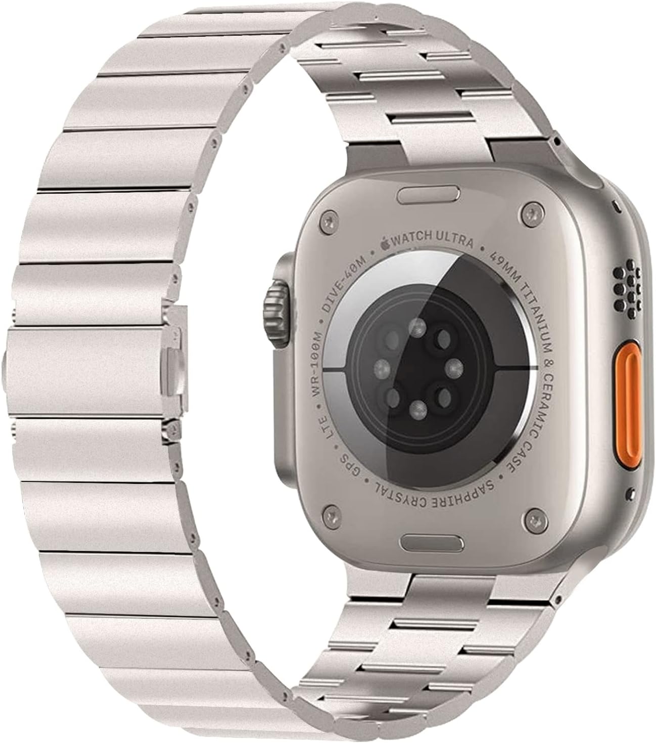 Correa de acero inoxidable para Apple Watch Ultra Band 1.929 in, correa de metal para iWatch 8 Ultra 1.929 in Series Banda de reloj de gama alta