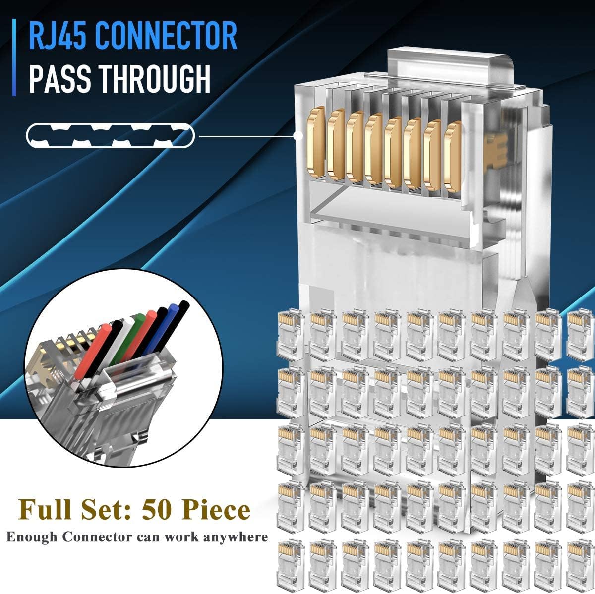 LEATBUY – Juego de crimpadoras CAT5CAT6 Kit de herramientas de crimpado para RJ45RJ11RJ12Cat5e, cortador profesional de conectores de cable,