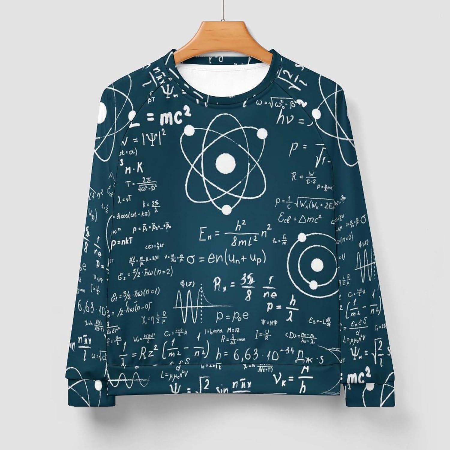 Sudaderas con fórmula científica de matemáticas físicas para hombre, cuello redondo, manga larga, atléticas, camisetas