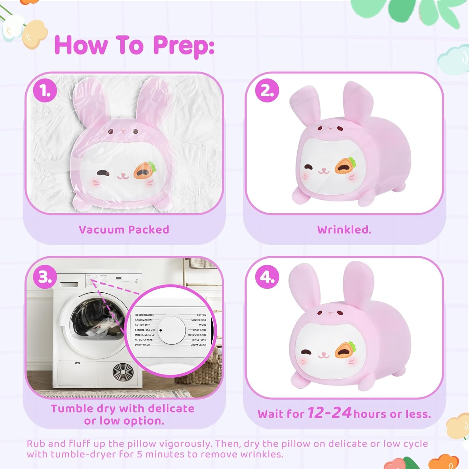 Bonita almohada de felpa de conejo y gato, peluche Kawaii, peluche de conejo zanahoria, peluche de gatito con disfraz de conejo, almohada suave y