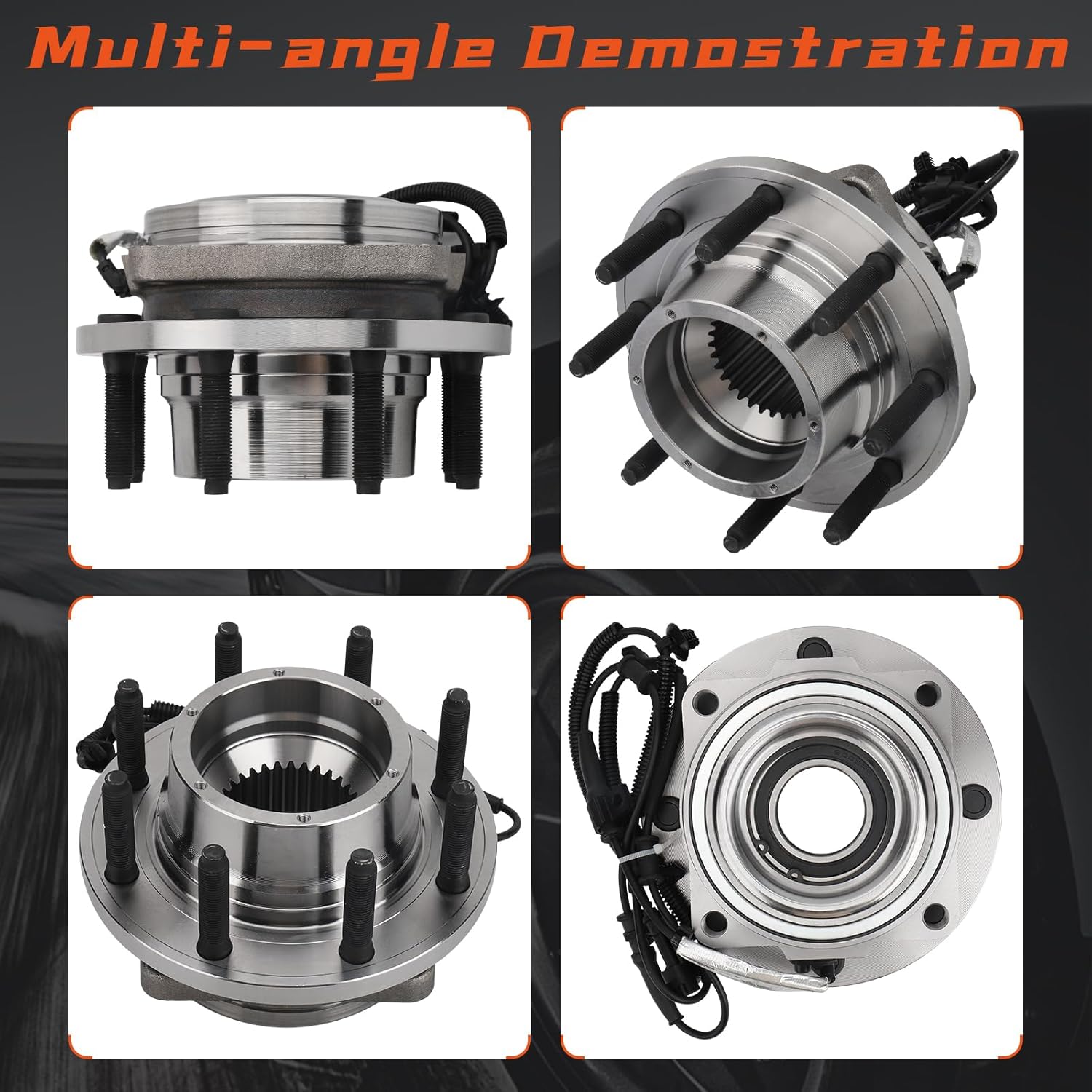 DRIVESTAR 515183 Rodamientos de rueda delantera y conjunto de cubo compatible con Ford F-250 Super Duty F-350 Super Duty 4WD 2017-2020, con ABS 8
