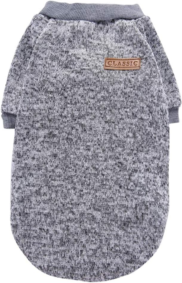 Jecikelon – Ropa para mascotas, suéter suave, cálido y grueso, suéter de invierno para perros (talla XL, color gris)