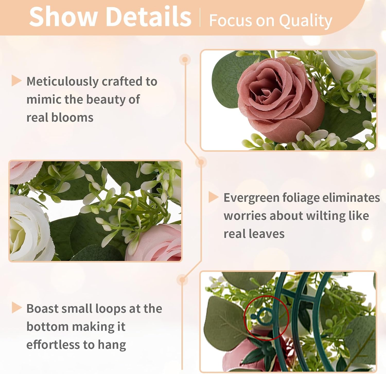 Centros de mesa de flores NUPTIO para mesa de boda 10 piezas de 14 pulgadas de diámetro, coronas grandes de flores artificiales rosa polvoriento y
