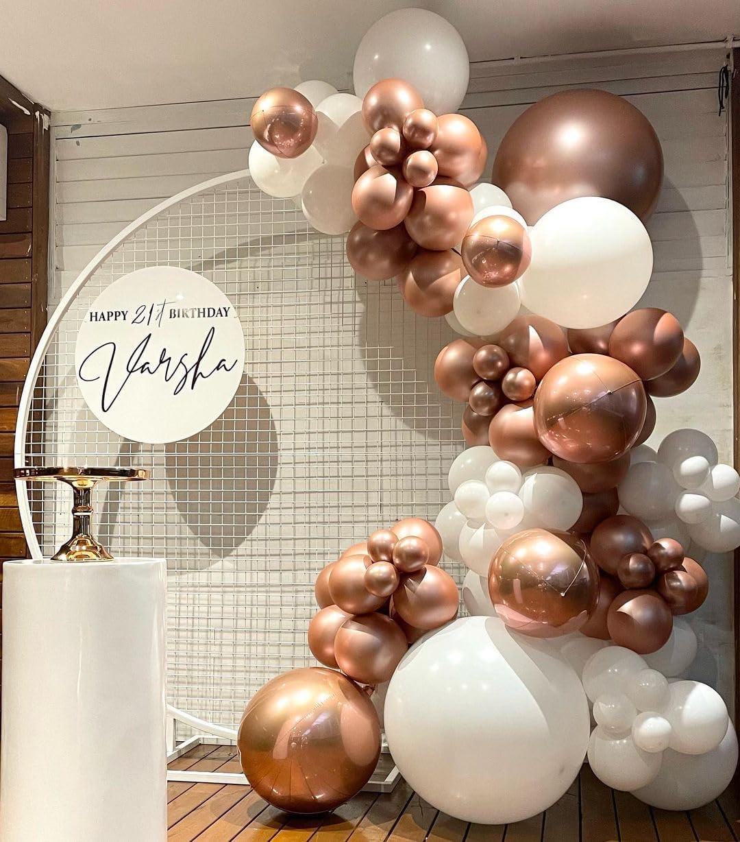 Bezente Globos cromados metálicos de oro rosa, paquete de 100 globos redondos de látex de oro rosa de 12 pulgadas para decoración de bodas,