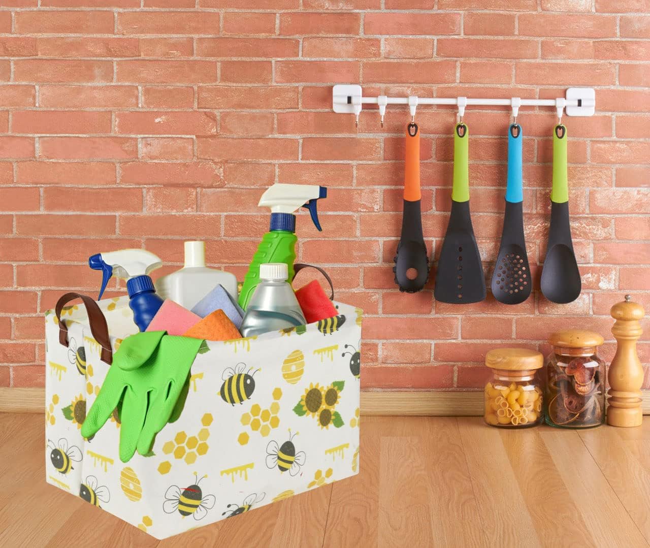 Contenedores rectangulares de almacenamiento para niños, organizador de canasta de abejas. Cestas de almacenamiento impermeables con revestimiento