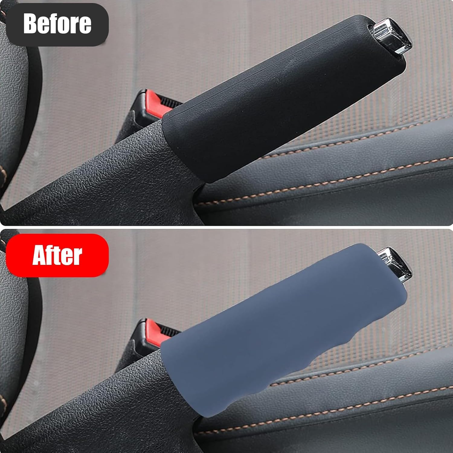1 funda para freno de mano para automóvil, kit decorativo de palanca de freno de mano de silicona, protector de manija de freno en forma de onda,