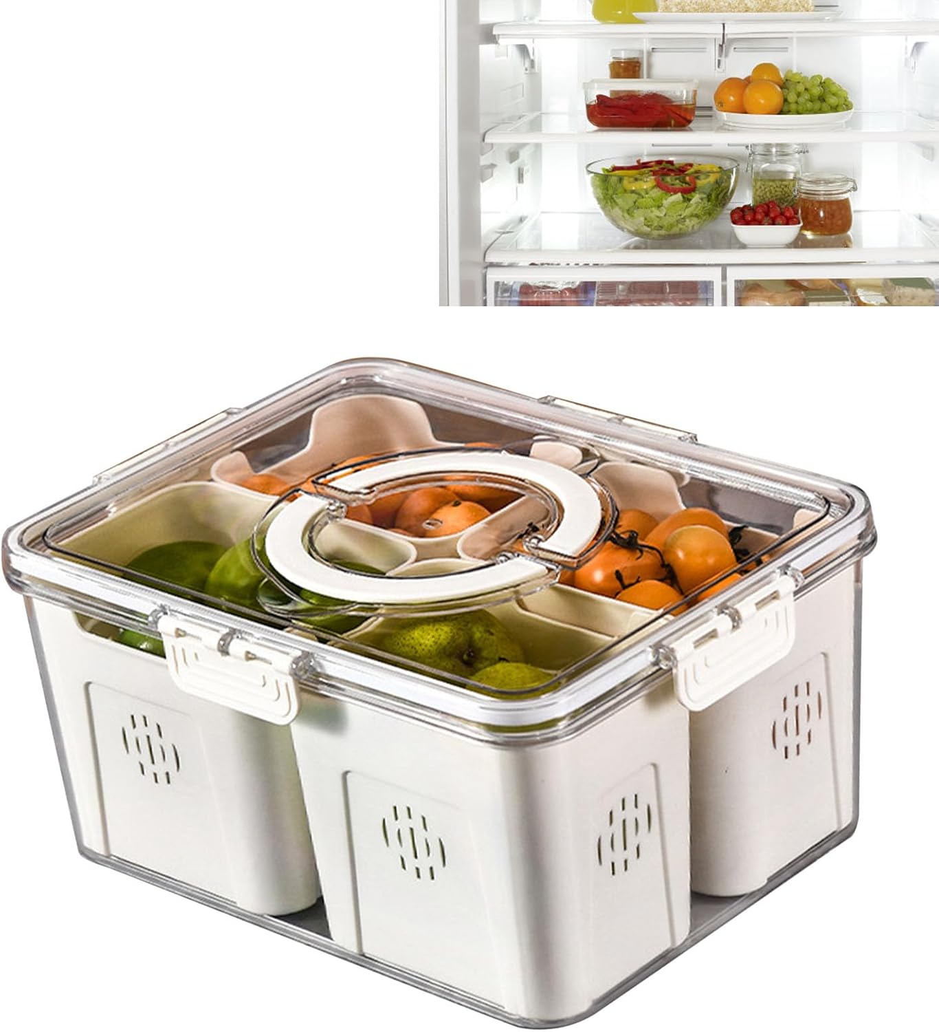 Contenedores de almacenamiento de frutas para refrigerador, organizadores de cocina, contenedor de almacenamiento de verduras de grado alimenticio,