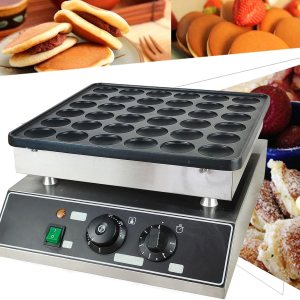 Mini máquina eléctrica para hacer panqueques de 36 agujeros, 1000 W, plancha comercial holandesa para panqueques, máquina comercial para hacer Mini máquina eléctrica para hacer panqueques de 36 agujeros, 1000 W, plancha comercial holandesa para panqueques, máquina comercial para hacer