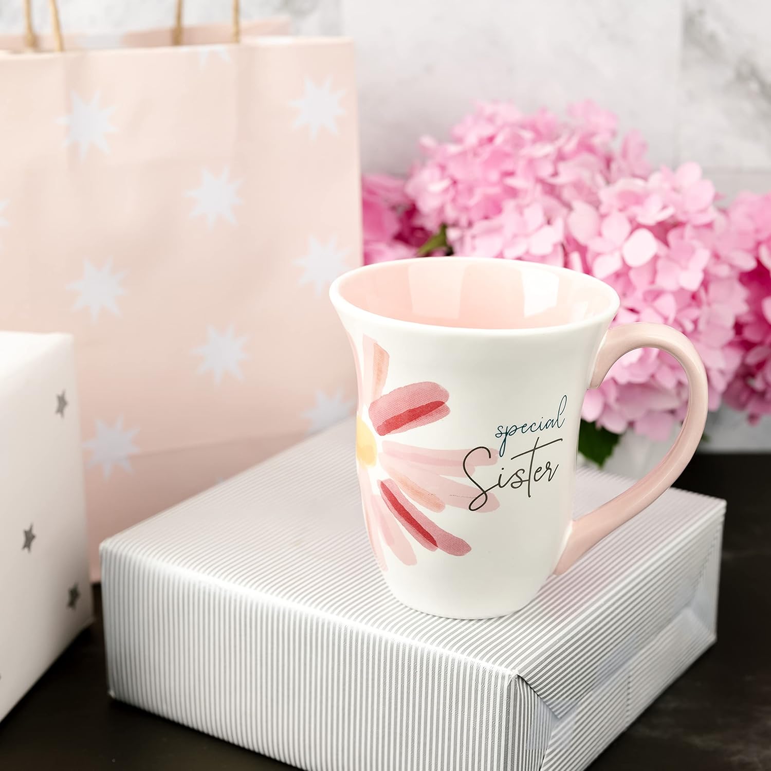 Pavilion – Taza de café grande de 16 onzas, diseño de flores de acuarela