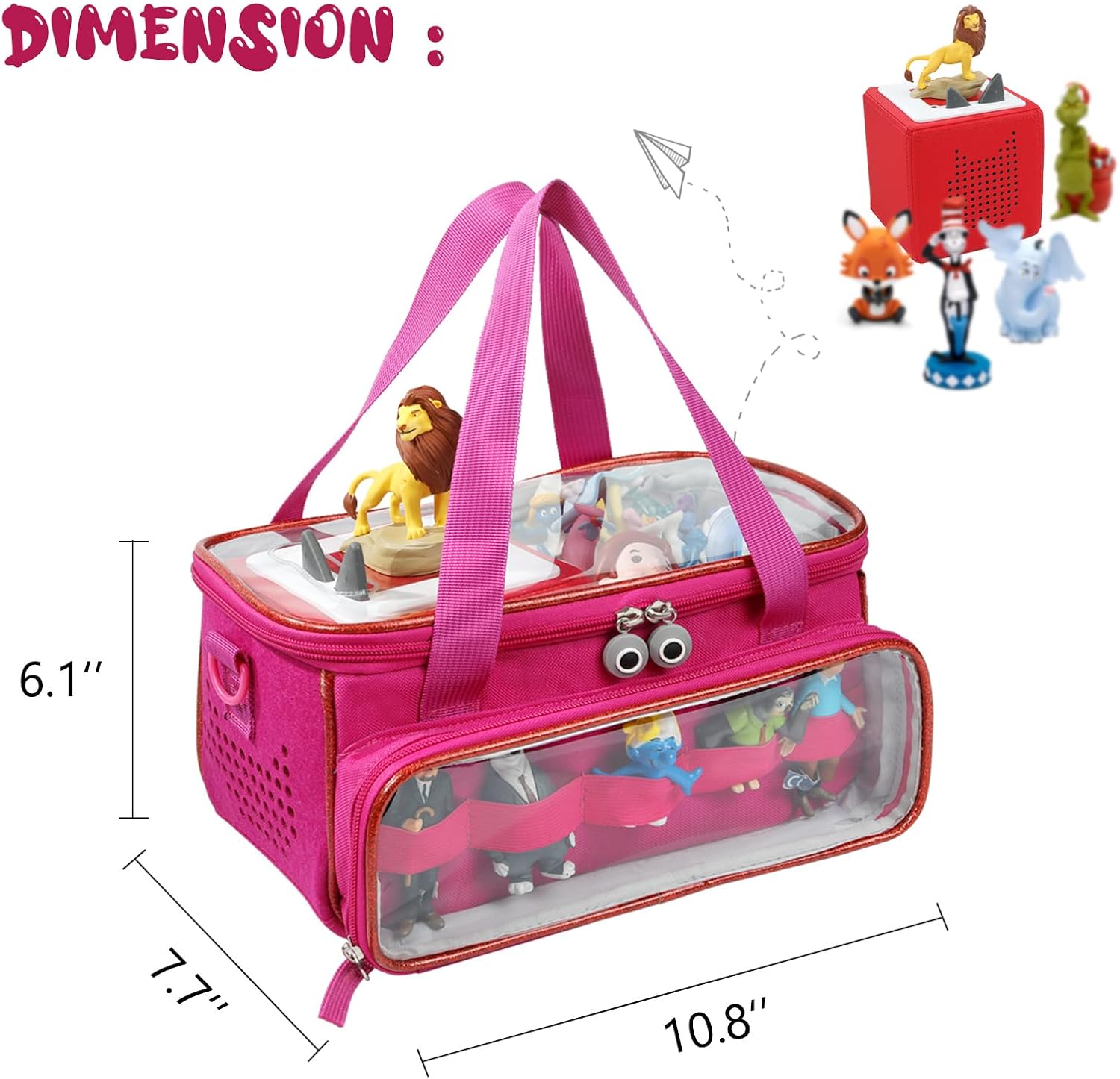 Funda de transporte compatible con Toniebox, funda Tonies para personajes de Tonie, figuras de Tonies, juego de iniciación de Toniebox, auriculares