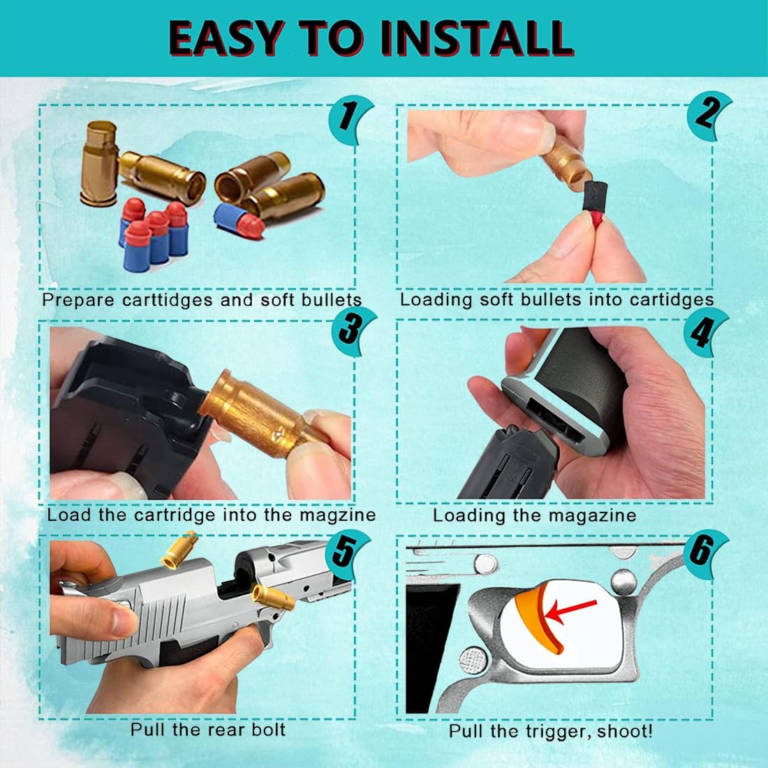 Pistola de juguete balas de espuma suave, modelo educativo de pistola de juguete de bala suave, juegos de disparos de pistola de juguete para