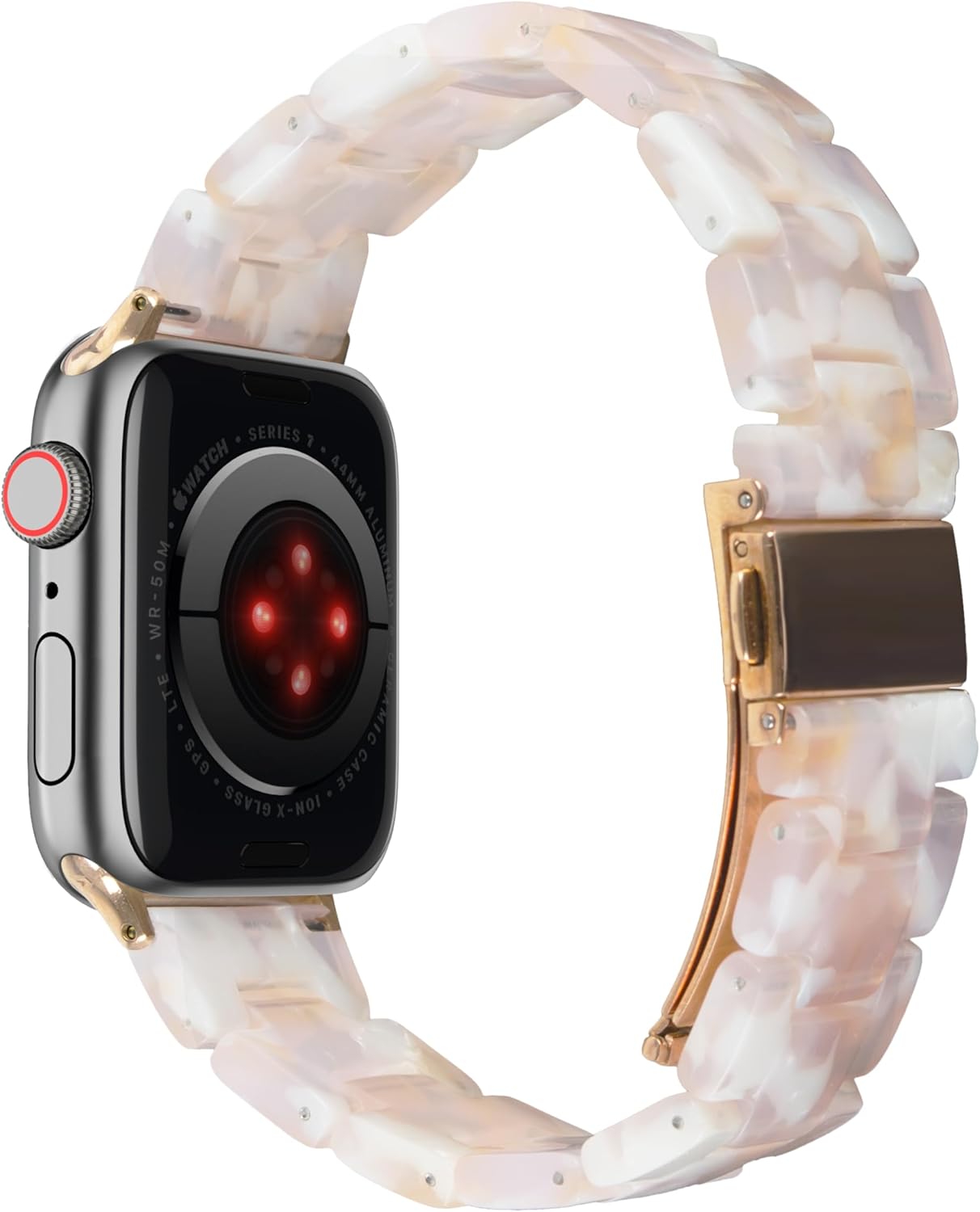 Correa de reloj de resina compatible con Apple Watch Band de 1.496 pulgadas, 1.575 pulgadas, 1.614 pulgadas, 1.654 pulgadas, 1.732 pulgadas, 1.772