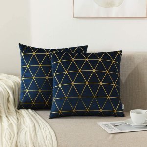 NordECO HOME Paquete de 2 fundas de cojín cuadradas decorativas para Halloween, sofá, cama, decoración del hogar, 24 x 24 pulgadas, azul oscuro NordECO HOME Paquete de 2 fundas de cojín cuadradas decorativas para Halloween, sofá, cama, decoración del hogar, 24 x 24 pulgadas, azul oscuro