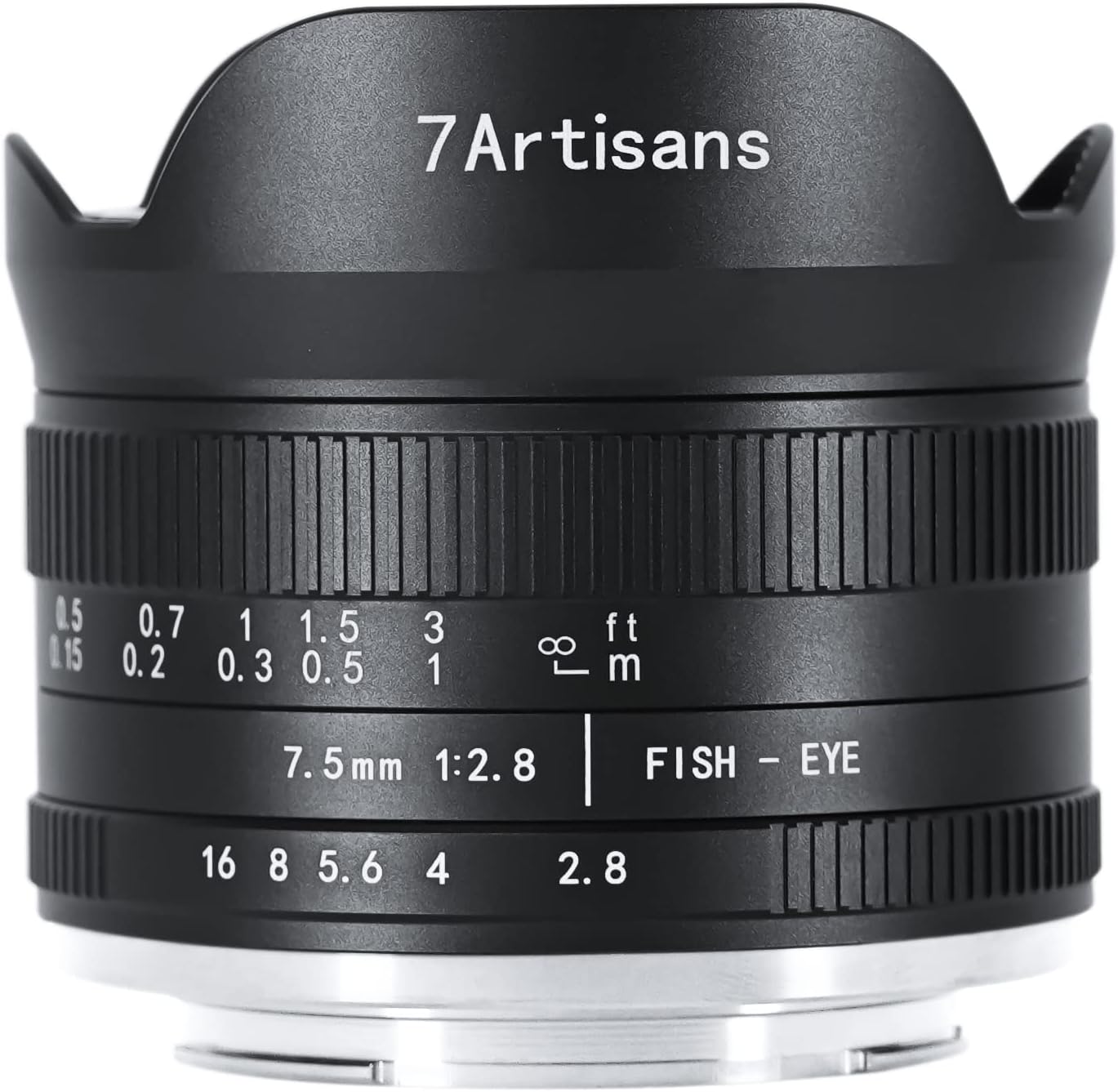 7artisans Lente fija manual gran angular de 0.295 in f2.8 Mark II APS-C ojo de pez para cámara sin espejo Sony E A6300 A6400 A6500 NEX-3 NEX-3N