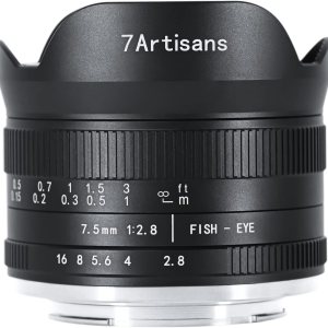 7artisans Lente fija manual gran angular de 0.295 in f2.8 Mark II APS-C ojo de pez para cámara sin espejo Sony E A6300 A6400 A6500 NEX-3 NEX-3N 7artisans Lente fija manual gran angular de 0.295 in f2.8 Mark II APS-C ojo de pez para cámara sin espejo Sony E A6300 A6400 A6500 NEX-3 NEX-3N