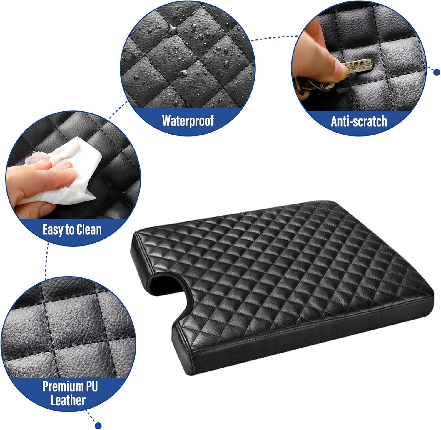 Funda de consola central para Ford 2015-2022 F150, 2017-2022 F250 F350 F450 F550, accesorios interiores de automóvil de piel sintética, funda para
