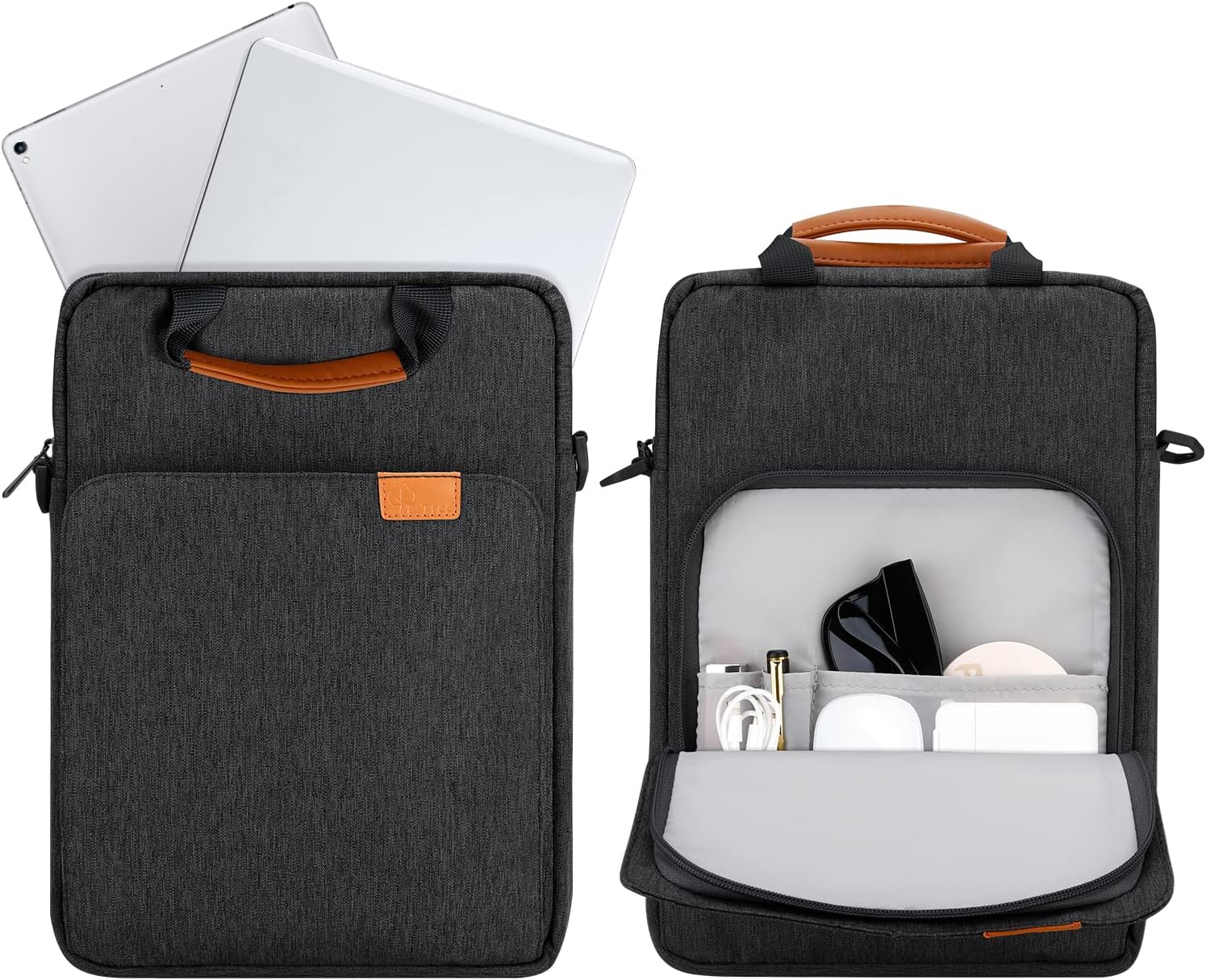 Funda para laptop de 13 pulgadas con correa para el hombro y asa, funda de transporte para Apple Macbook iPad 13.3, Chromebook