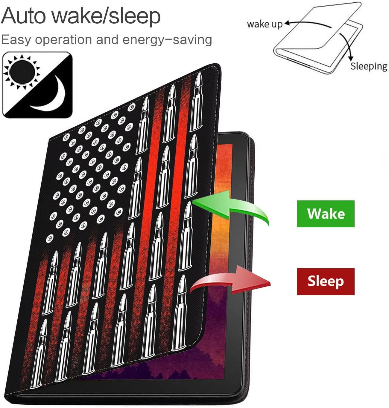ZXHSBROK Funda para iPad de 10 generación 2022 de 10.9 pulgadas, funda delgada de piel sintética plegable con función de reposoencendido automático