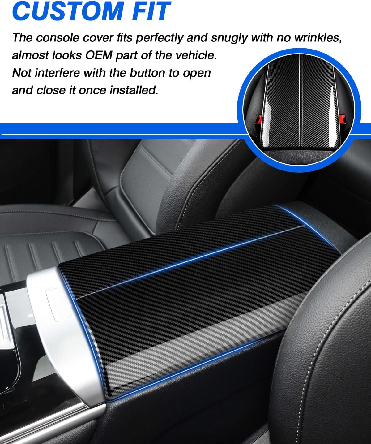 Karltys Funda de consola central para Mercedes Benz C300 2022-2024 2023 2024 GLC 300, protector de fibra de carbono para accesorios Mercedes C300,