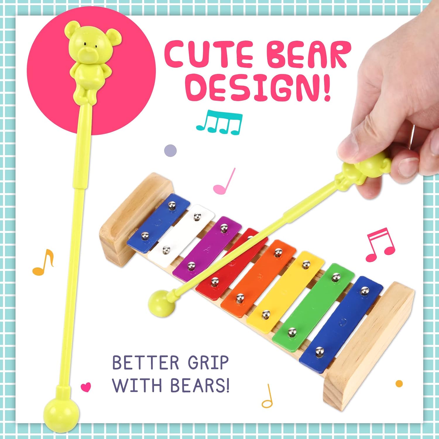 Xilófono para niños mejor regalo de cumpleaños y día festivo para tus pequeños músicos, juguete musical con mazos seguros para niños, instrumento