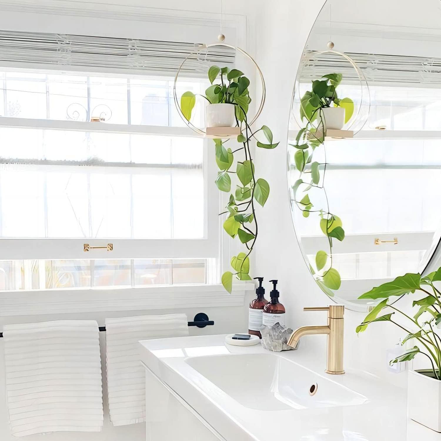 Dravmola Colgadores de macramé para plantas con base de madera, paquete de 2 soportes bohemios colgantes para plantas de interior, macetas colgantes