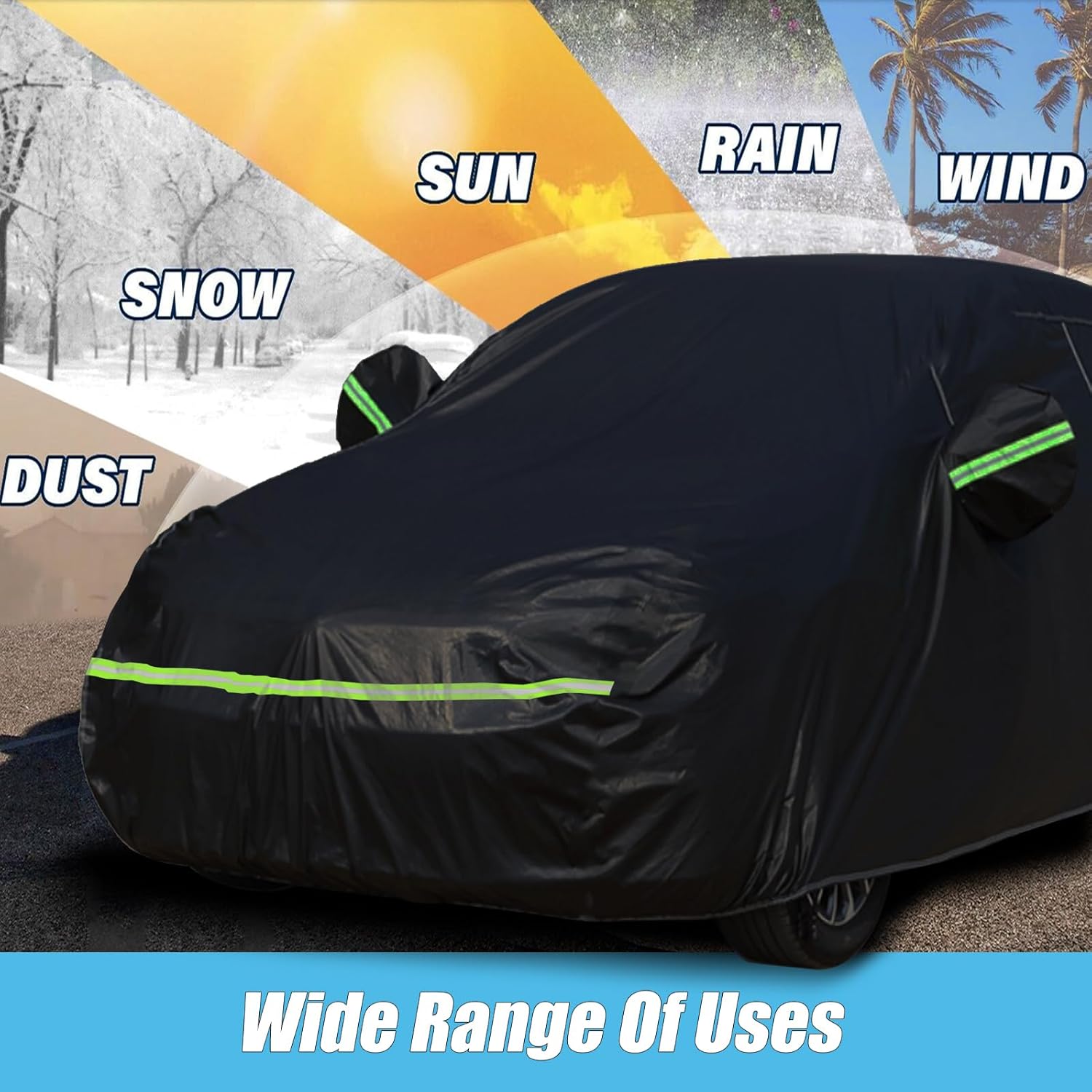 Fundas impermeables de coche para Mini Cooper S 2002-2021 de 2 puertas (negro) 210T personalizadas 6 capas resistentes al agua, protección para todo