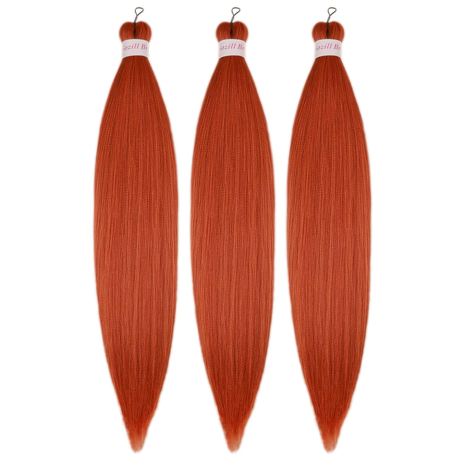 Pelo trenzado de color naranja jengibre preestirado Kanekalon extensión de cabello trenzado de 26 pulgadas, pelo sintético para trenzar