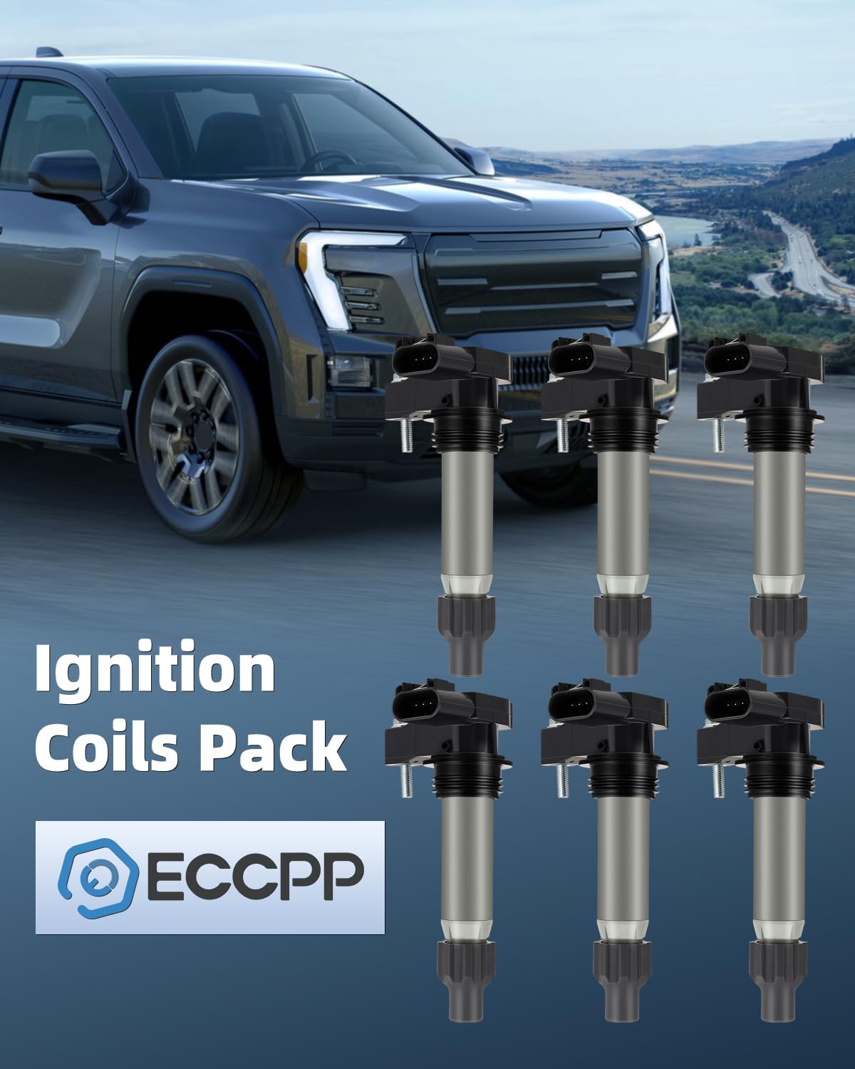 ECCPP UF569 6 bobinas de encendido con 6 bujías de iridio para Chevrolet para Cadillac Malibu 3.6L y CTS 3.0L UF-569 33400-78J01 33400-78J02