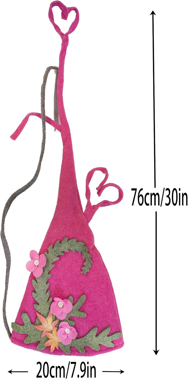 Sombreros de bruja de Halloween 2023 para mujer, hechos a mano, ajustable, de fieltro de flores, sombrero puntiagudo para Halloween Cosplay