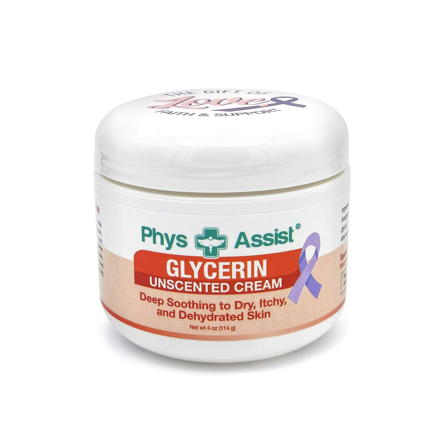 PhysAssist Oncology Glicerina Crema Hidratante Sin Perfume para Piel Estresada Seca. Diseñado para aquellos con Intolerancias a la Fragancia Después