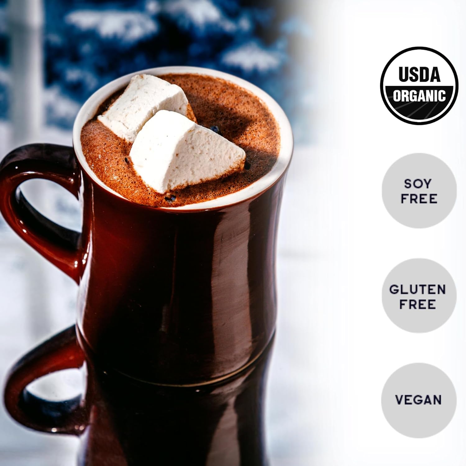 Raaka Mezcla clásica de chocolate caliente, orgánico, vegano, kosher, sin lácteos, bolsa de 8 onzas, 9 porciones