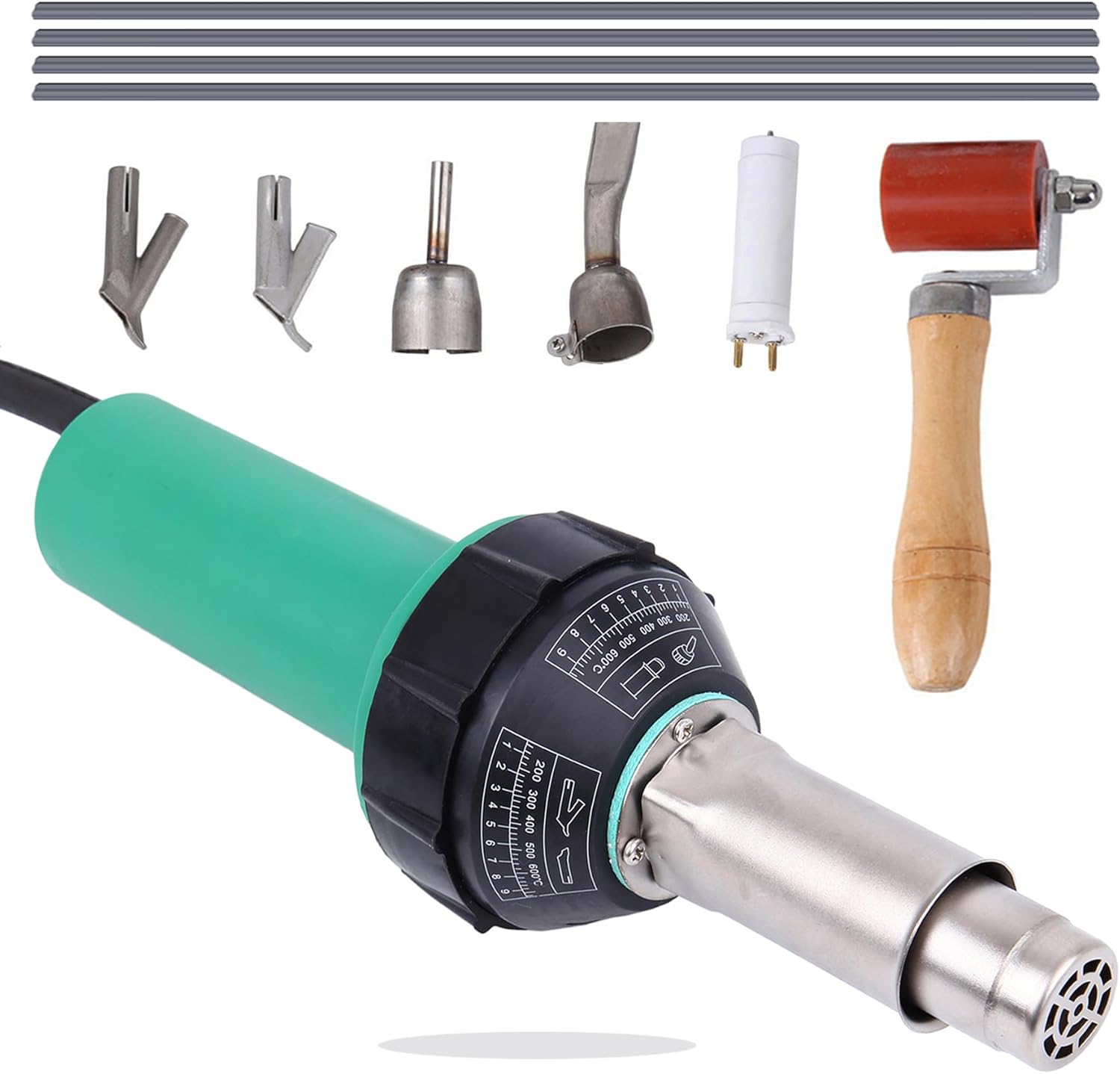 Samger – Pistola de calefacción de aire caliente de 1500 W 110 V, kit de soldador de antorcha de aire caliente de plástico de mano, kit de soldadura