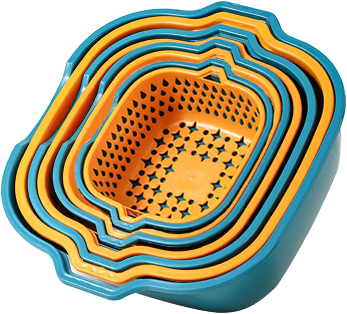 1 juego de cesta de drenaje para verduras, colador de plástico, colador de pasta, colador de cocina, colador de tazón con cuenco colador de arroz,
