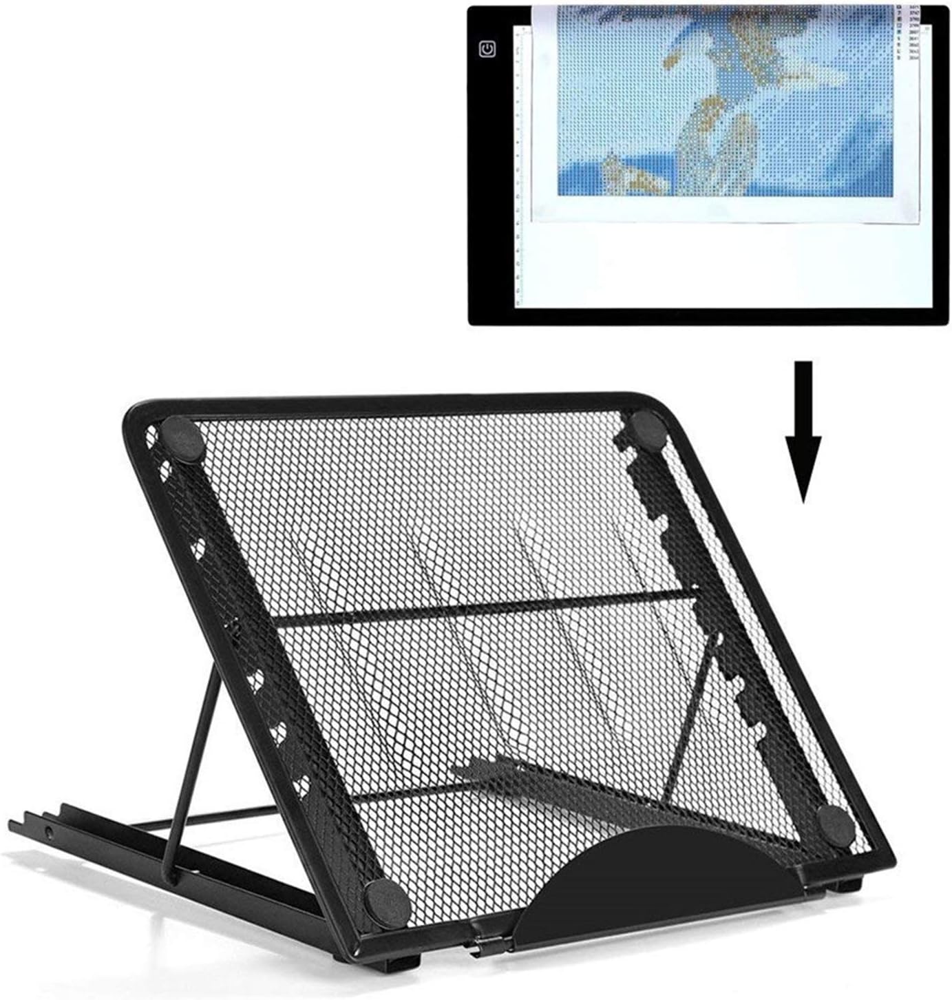 Huacan Diamond Painting A4 Light Pad con soporte plegable Ángulo ajustable multifunción Skidding Prevened Holder