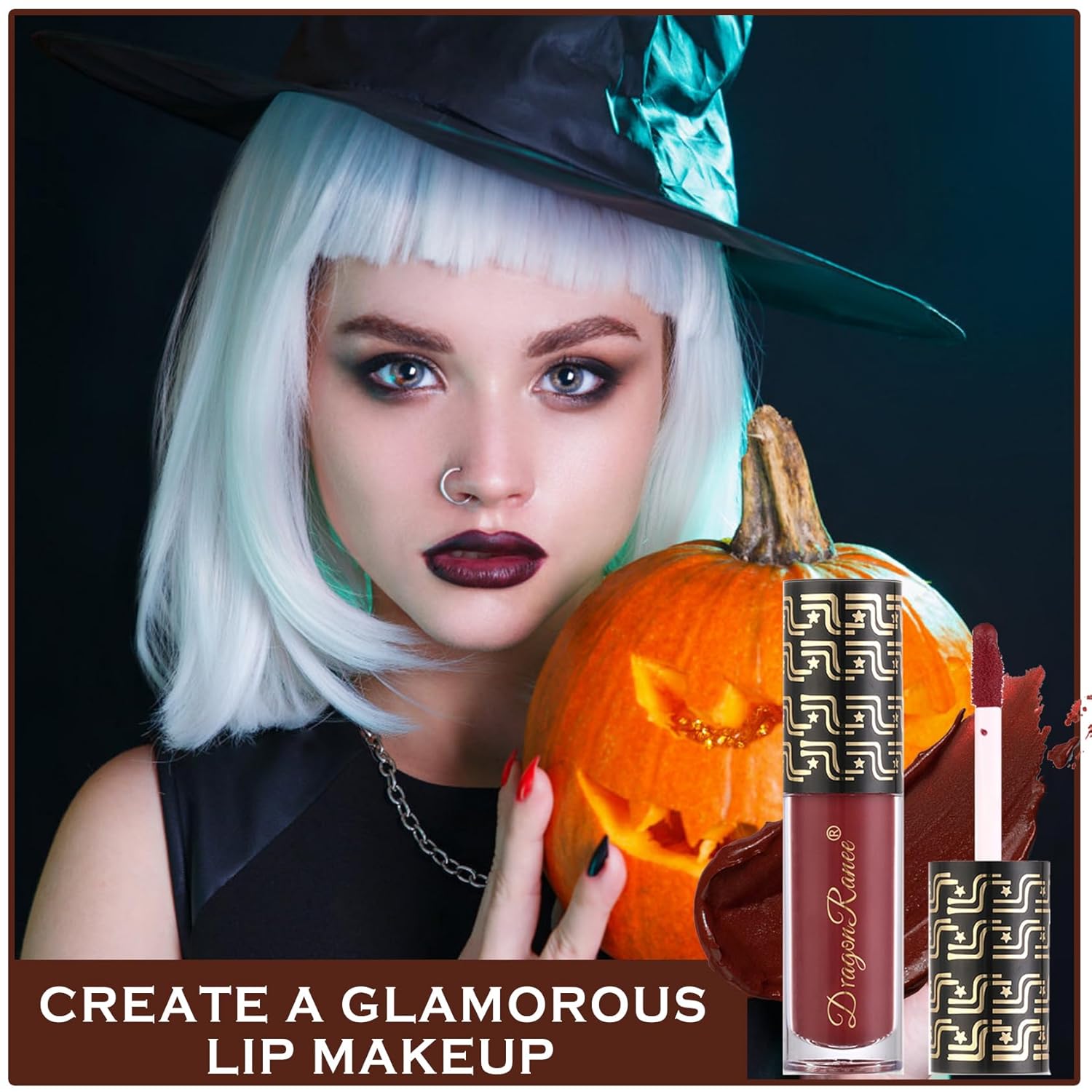 Vampire Color Rojo Oscuro Mate Lápiz Labial Líquido Lápiz Labial Terciopelo Brillo Labial Mancha De Labios Larga Duración Impermeable Antiadherente
