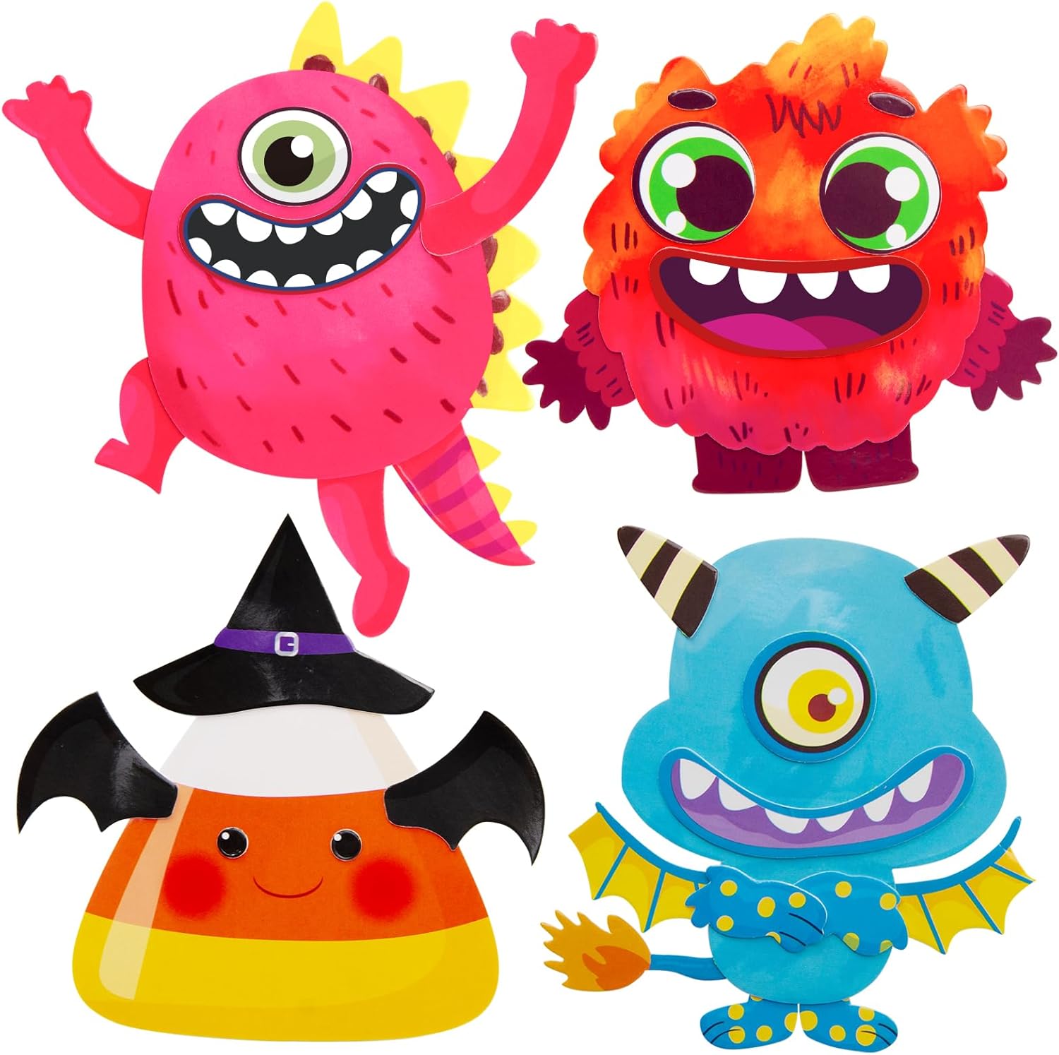 Manualidades de Halloween para niños, imán de espuma de monstruo para actividades de fiesta, paquete de 12