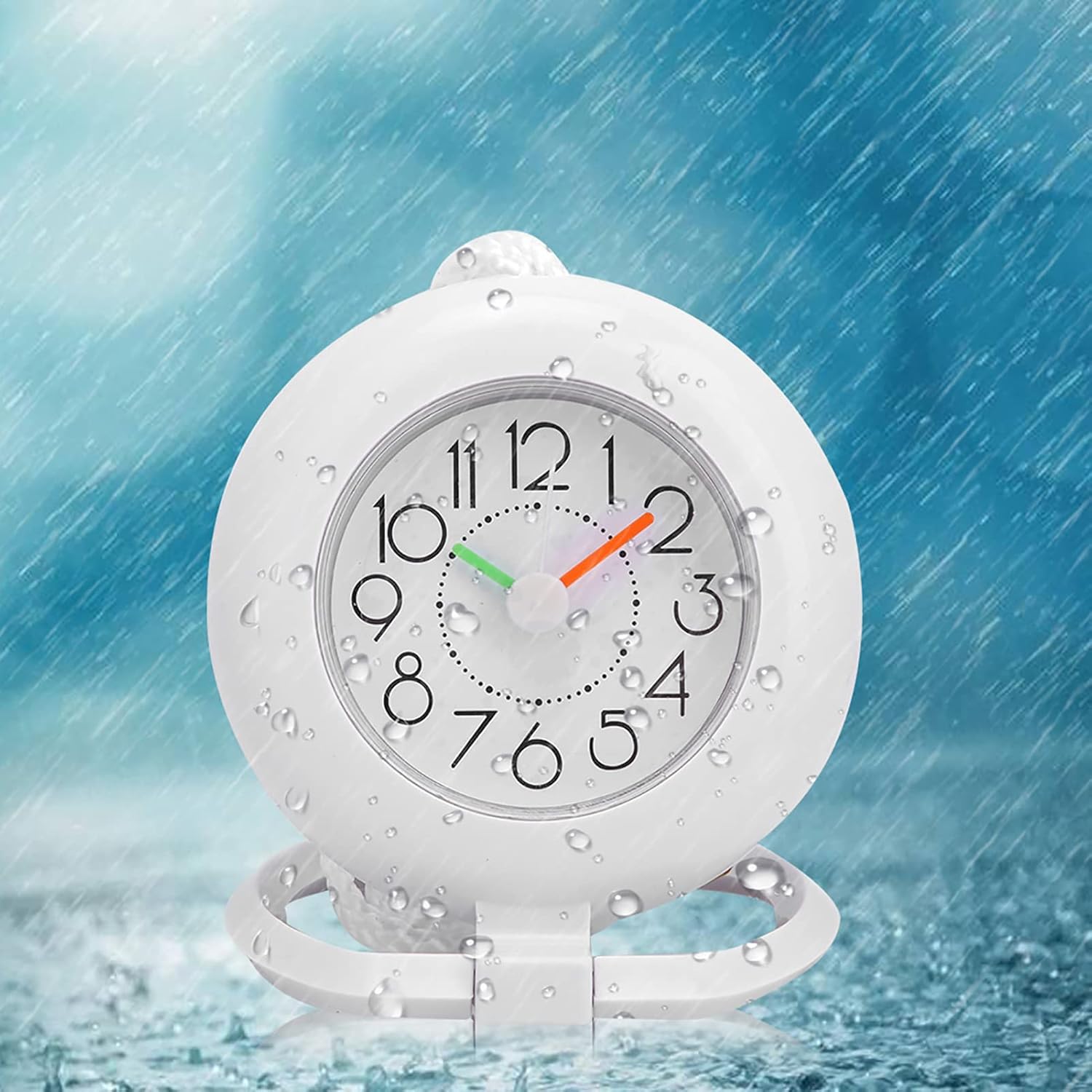 Reloj de mesa colgante de doble uso Reloj de mesa colgante impermeable de moda para decoración del hogar de la cocina del baño (blanco)