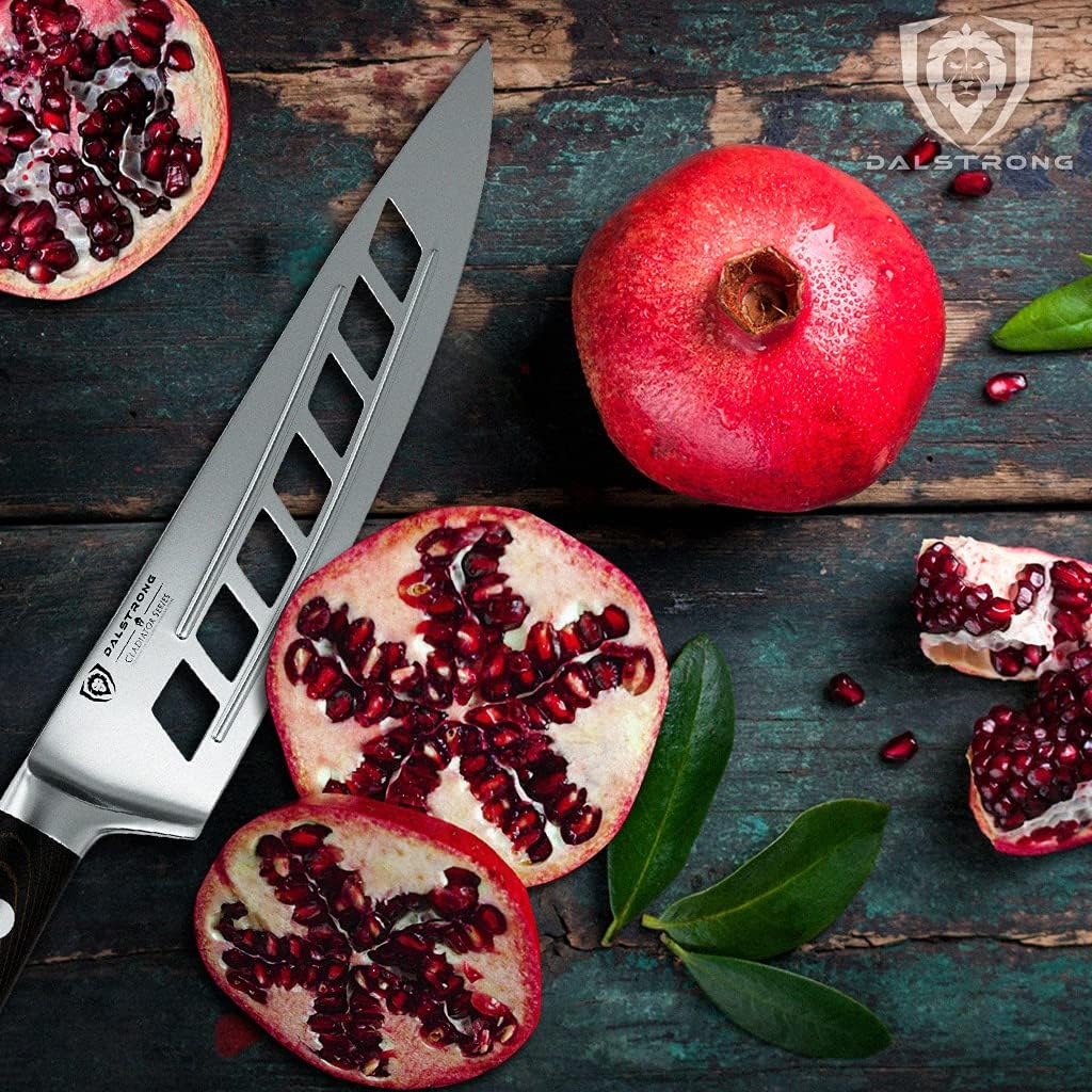 DALSTRONG – Cuchillo de chef, serie Gladiador, acero forjado alemán de alto carbono ThyseenKrupp, espiga completa, con funda