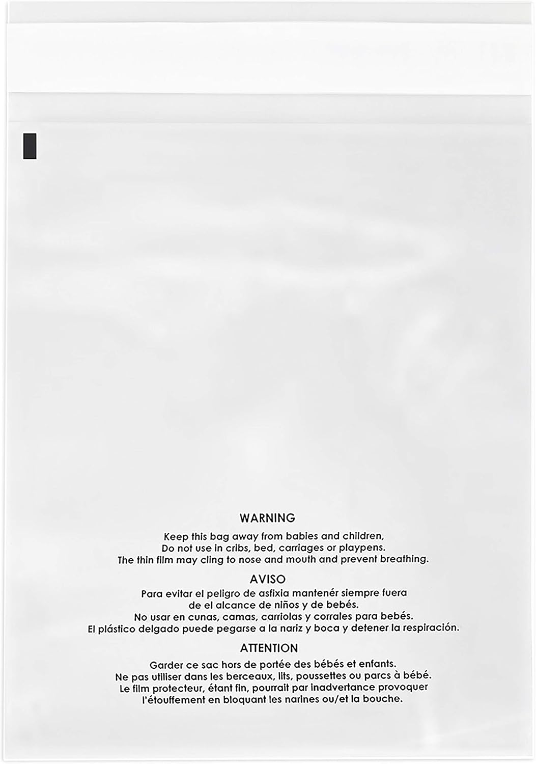 Spartan Industrial – Bolsas de polietileno transparente autosellantes de 6 x 9 pulgadas (200 unidades) con advertencia de asfixia para embalaje,