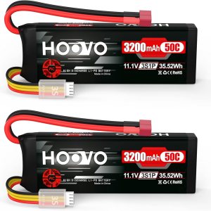 HOOVO 3S 11.1V 3200mAh 50C RC Lipo Batería con conector T para RC Car RC Helicóptero Avión Quadcopter RC Modelos (2 Paquetes)