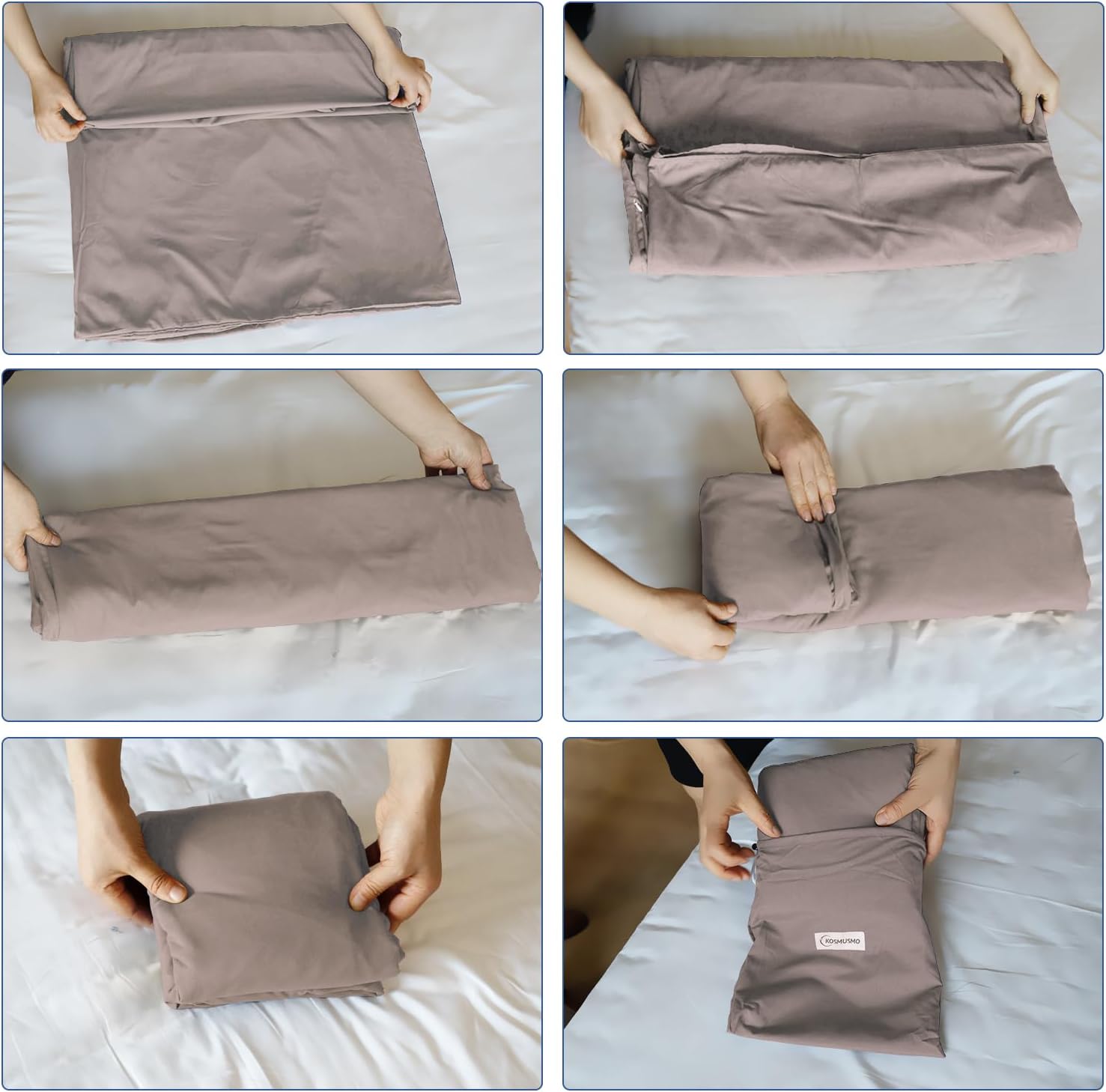 KOMUSMO – Forro para saco de dormir con cremallera, saco de dormir ligero de viaje, portátil, compacto, para campamento, longitud completa y 4