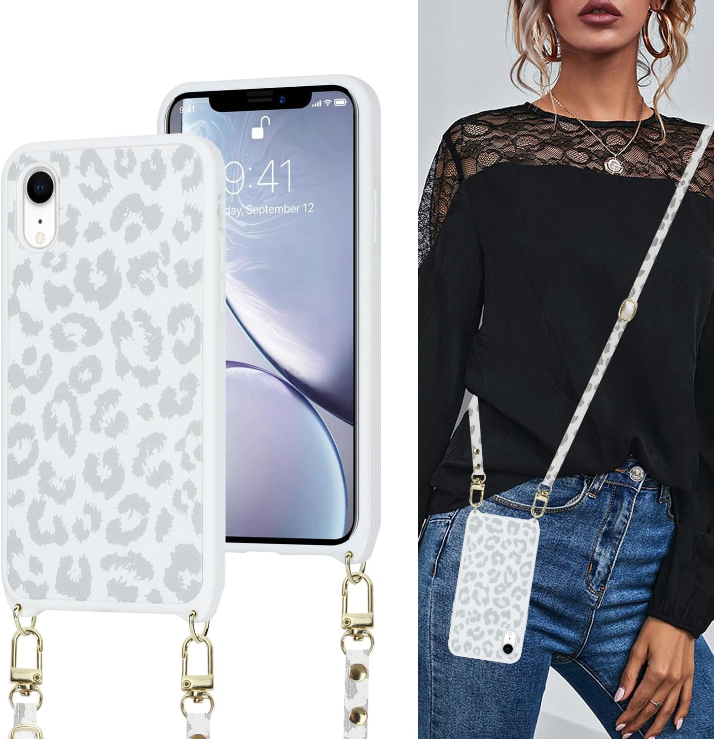Cavor Funda Magsafe para iPhone XR, iPhone Xr MagSafe, fundas para iPhone XR Crossbody con correa, iPhone XR Funda linda, funda protectora de cuerpo