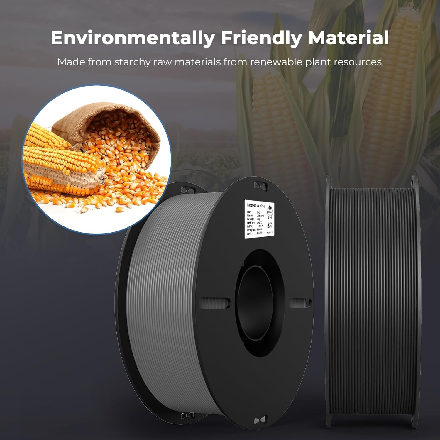 Creality Filamento para impresora 3D, filamento PLA de 0.069 pulgadas para impresión 3D, impresoras 3D de filamento PLA Ender, sin enredos, fuerte