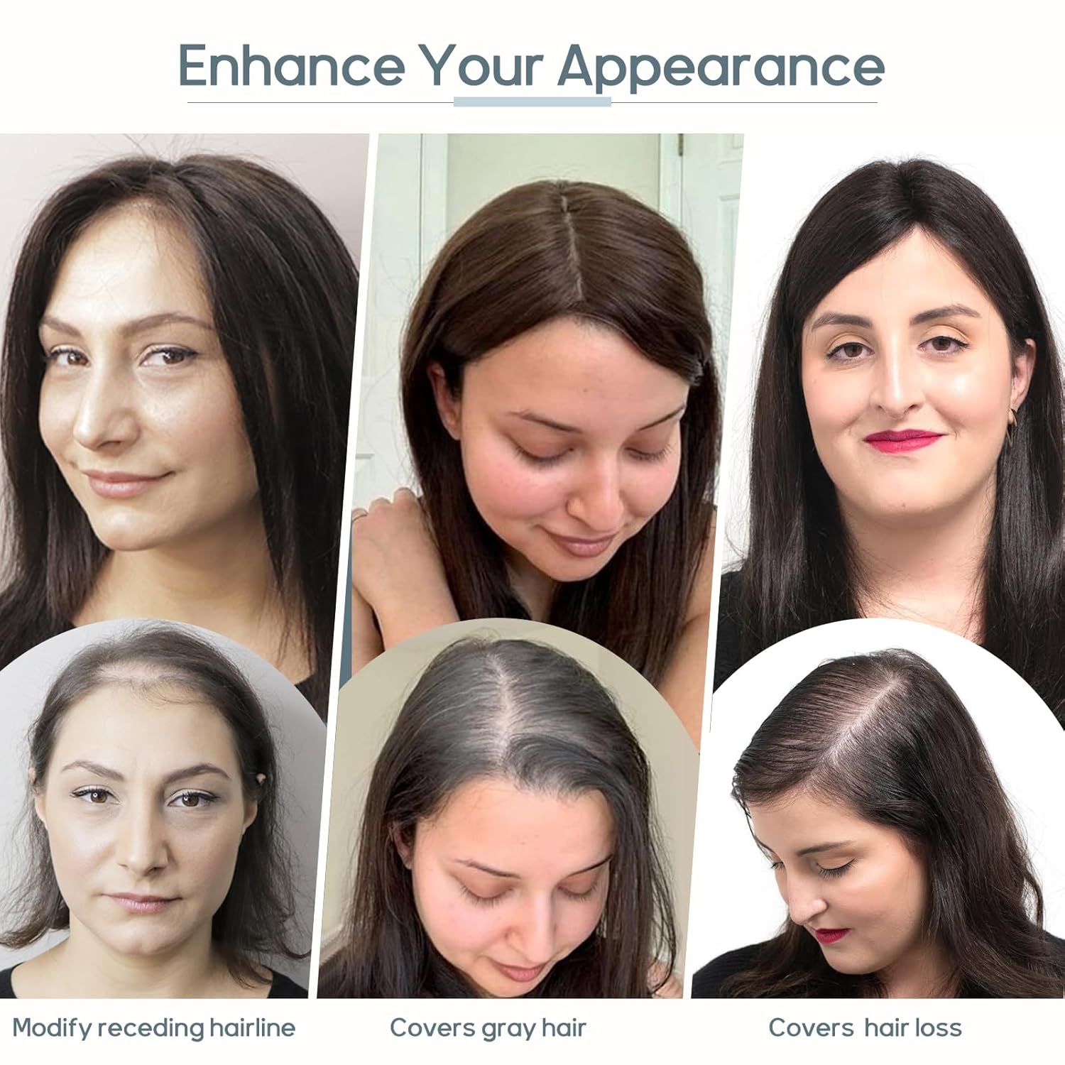Rich Choices Toppers para el cabello para mujer, 100% cabello humano Remy, parte superior de tupé, base de seda, clip en el cabello sin flequillo,