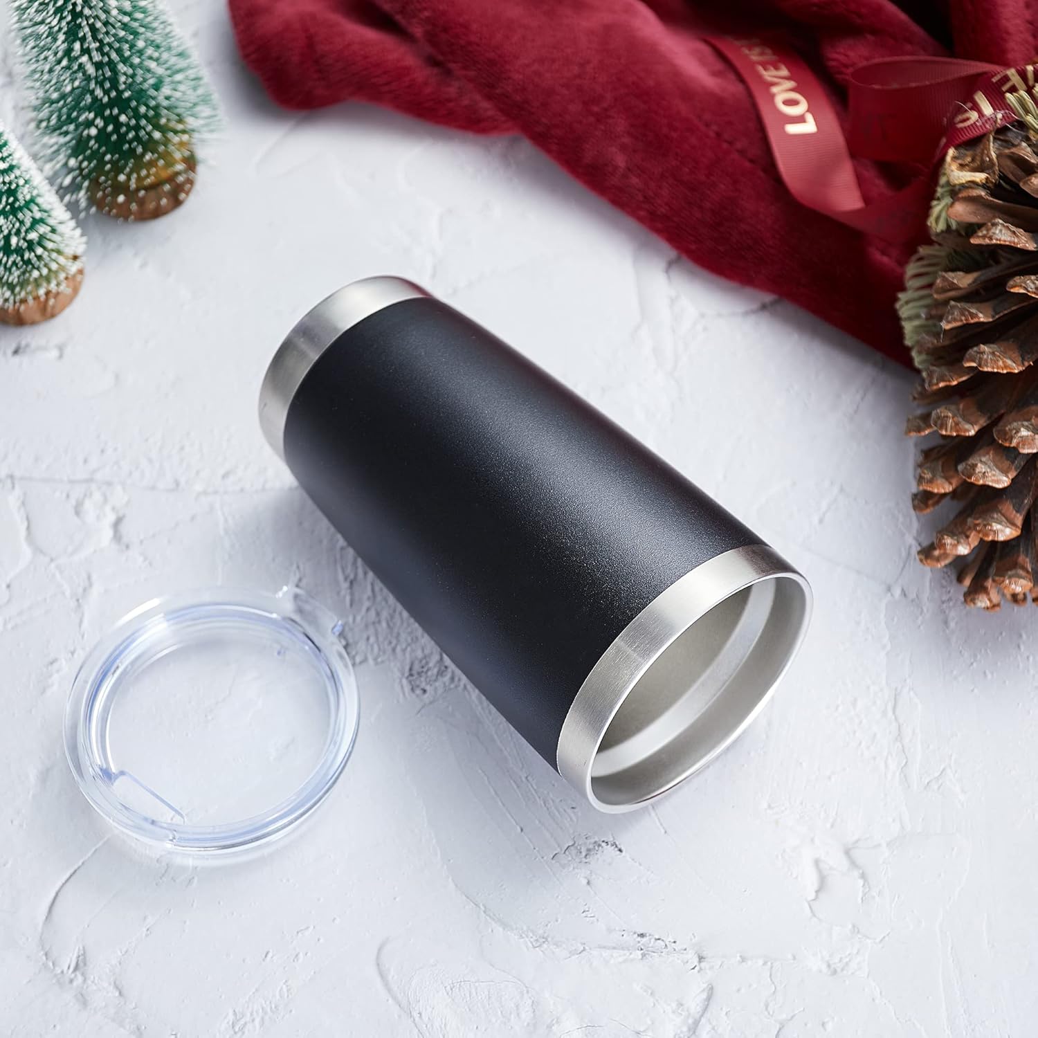 MUCHENGHY Vaso de acero inoxidable de 20 onzas con tapa y popote, doble pared aislada al vacío, vaso metálico de doble uso de sorbos y pajitas para