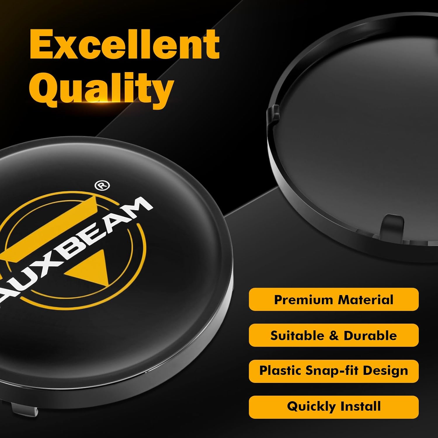 Auxbeam Kit combinado de luces redondas para todo terreno de 4 pulgadas con cubiertas negras, 100 W, 10000 lúmenes, diseño de haz HiLoCombo LED, luz