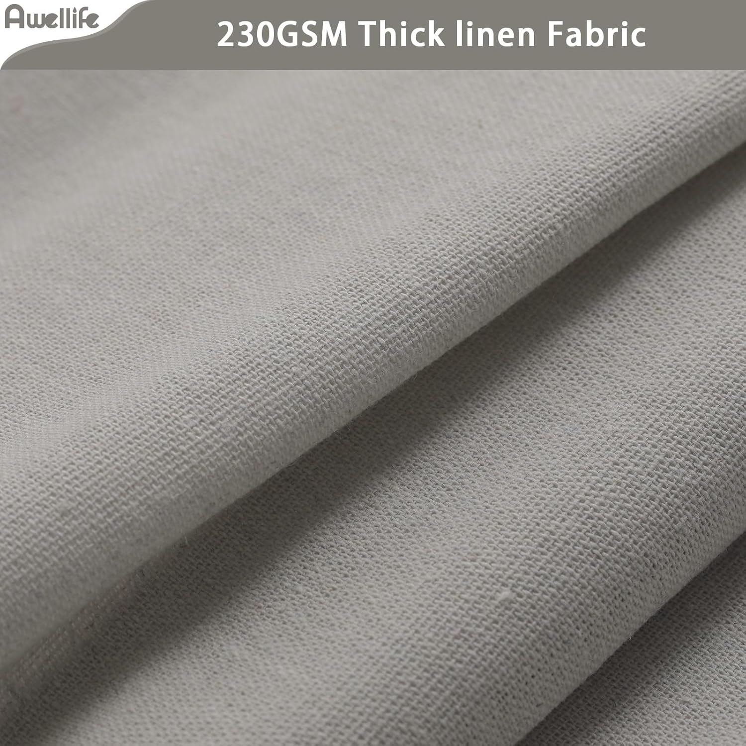 Awellife Cortina de ducha de estilo rústico para baño, juego de cortina de ducha de lino y algodón, estilo rústico (gris y blanco, 72 pulgadas de