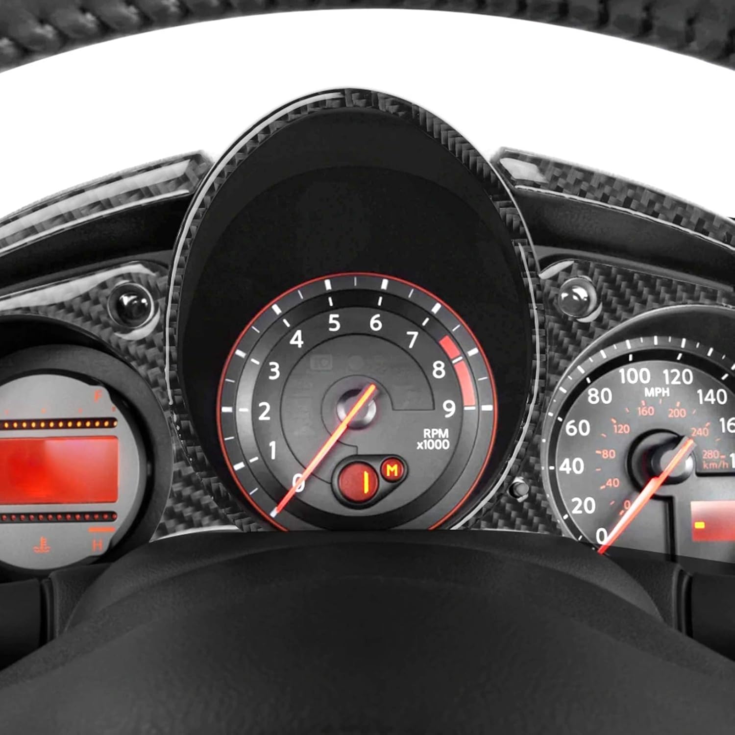 Terisass Para Nissan 370Z Fibra de carbono – Fibra de carbono 370Z – Tablero de instrumentos de tablero de instrumentos, montaje de bisel de