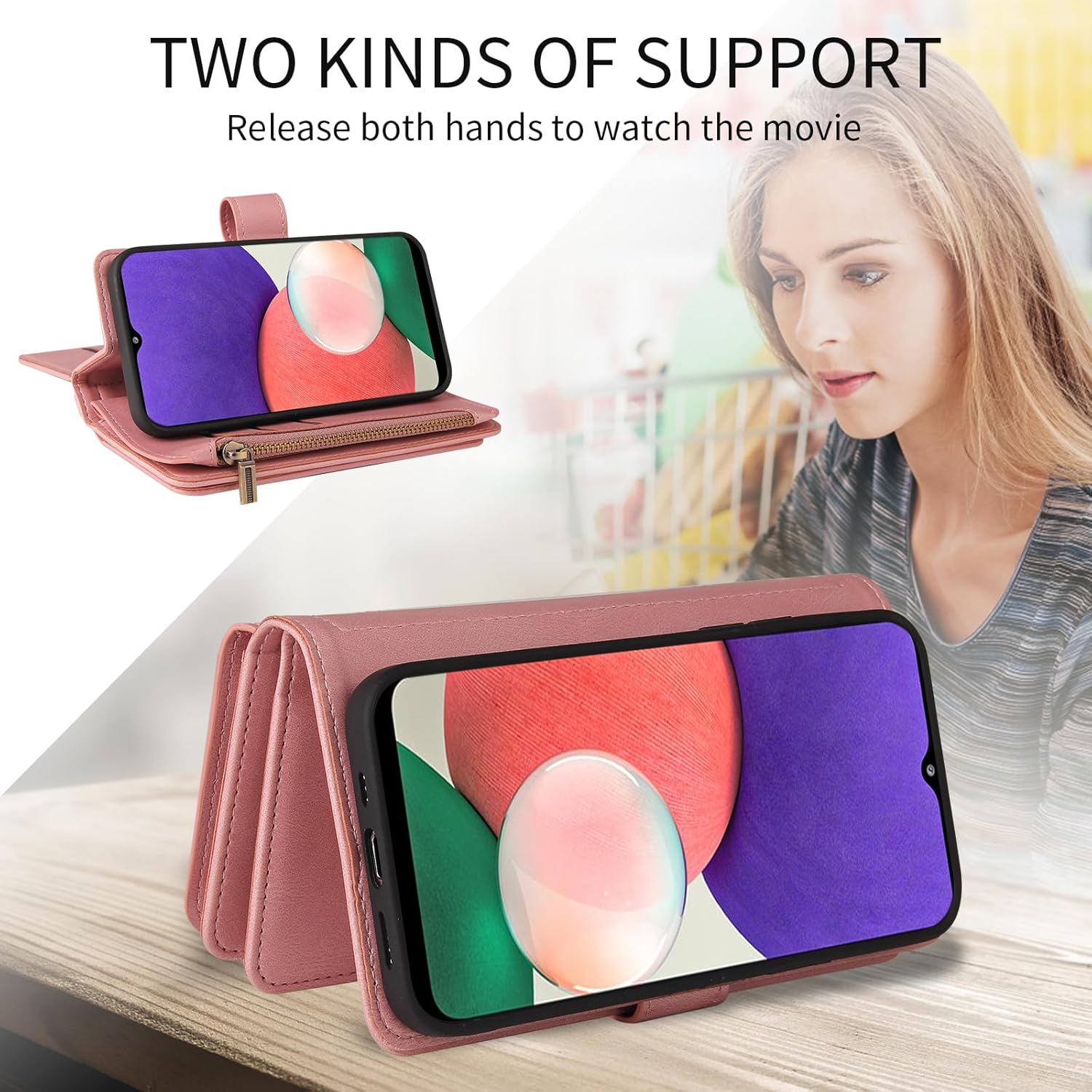 Asuwish Funda de teléfono para Samsung Galaxy A22 5GBoost Mobile Celero 5G Funda tipo cartera con protector de pantalla de vidrio templado y correa