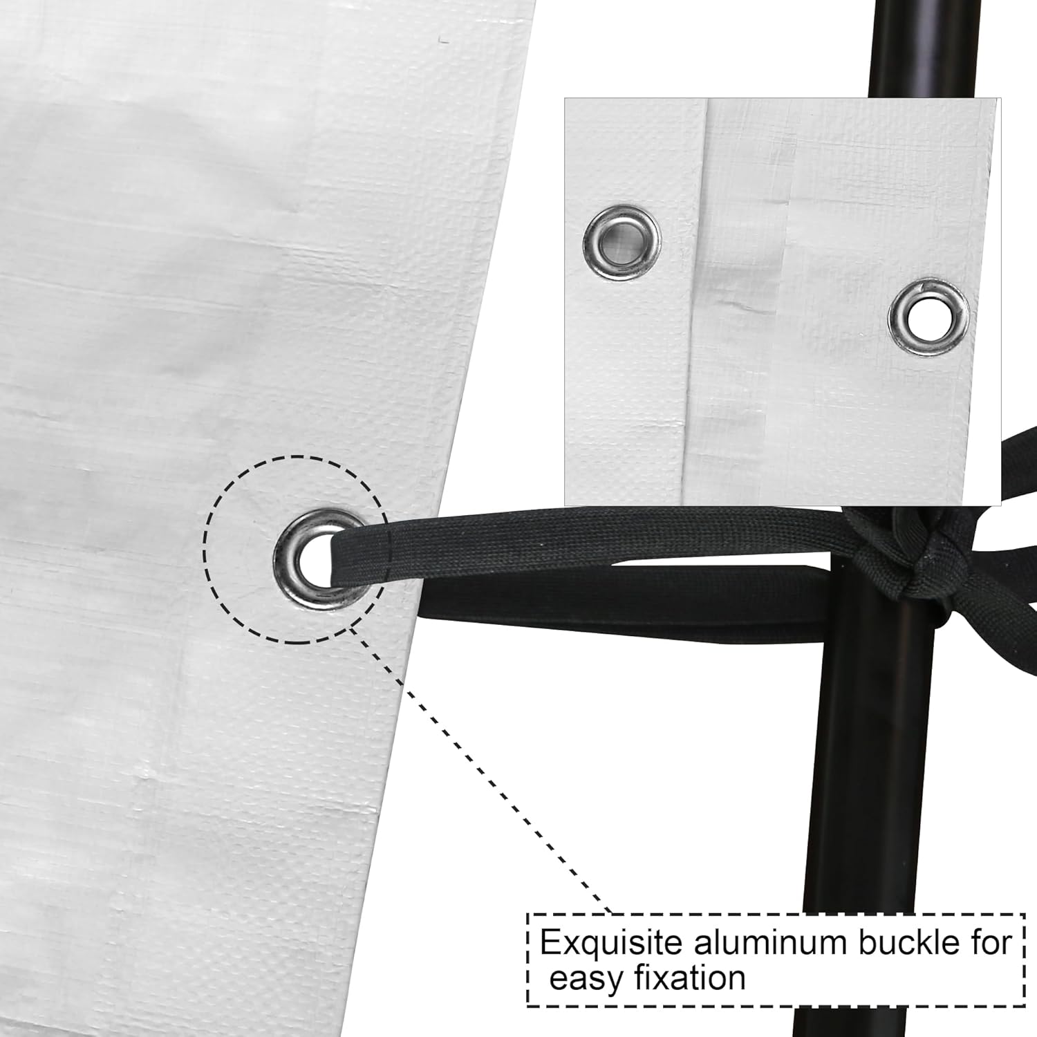 Cubierta de lona de polietileno blanco resistente de 0.394 in – Gruesa impermeable, resistente a los rayos UV, duradera, resistente a la intemperie,